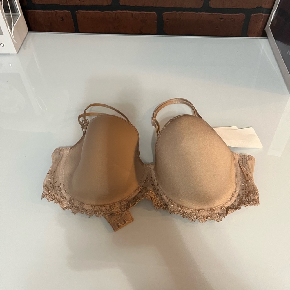 Simone Perele Bra cream/tan 34D Sexy Lace Lingerie Underwire
